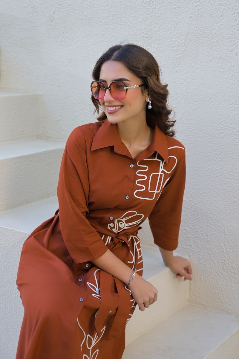 Cotton Dress with Embroidery Work