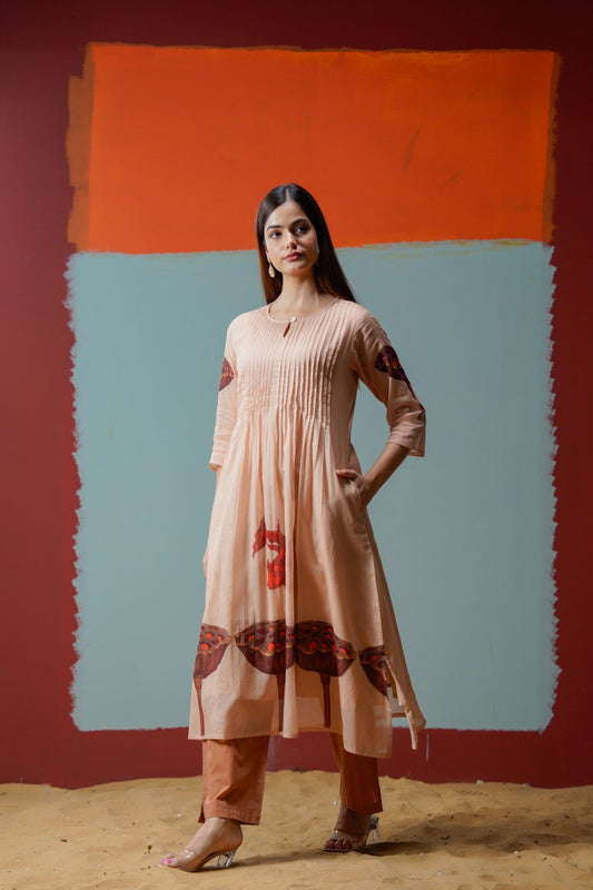 Mal Cotton Printed Kurta with Lining for Women – Stylish & Comfortable