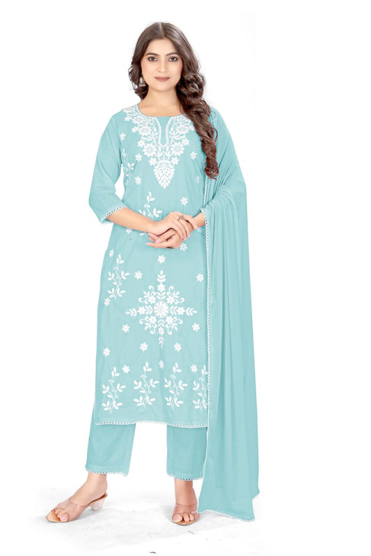 Elegant Cotton Kurta Set with Dupatta