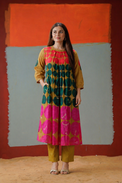 stylish mustard yellow kurta set