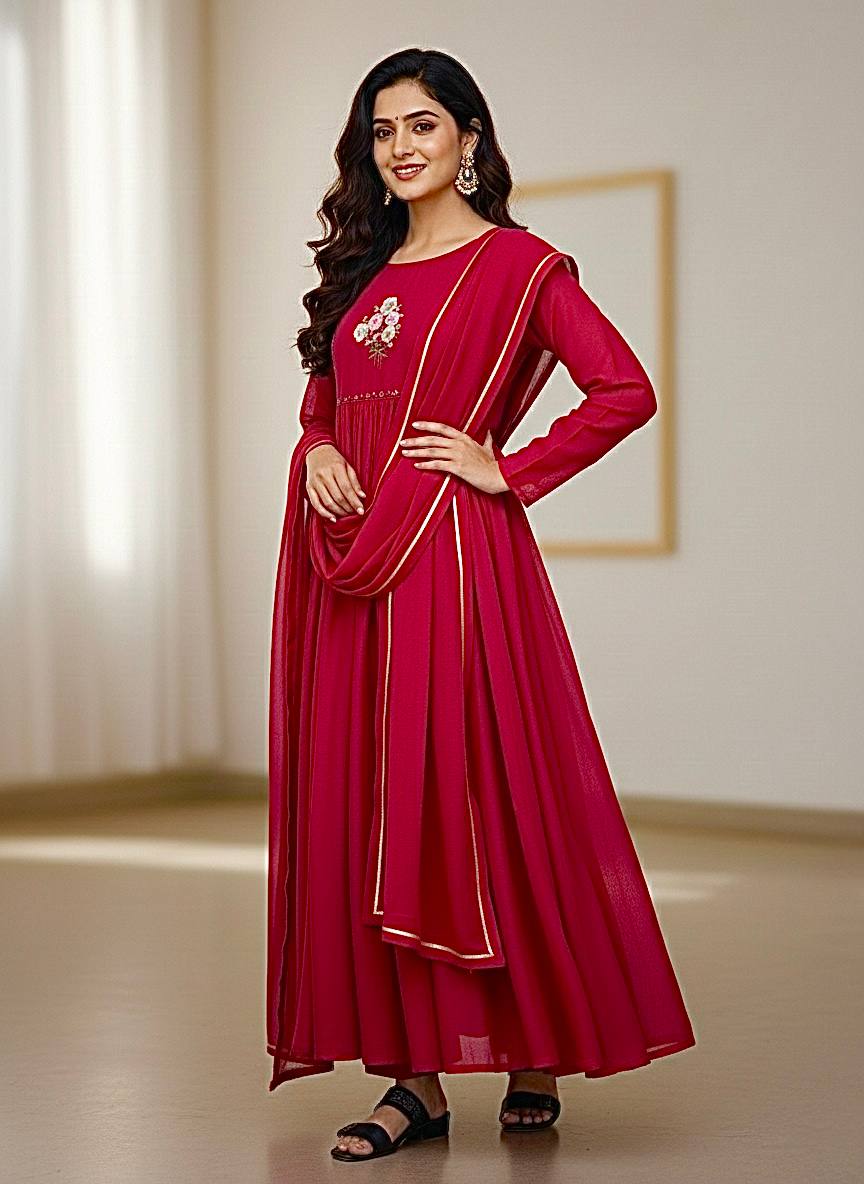 Pure Mul Viscose Chanderi Cotton Gown