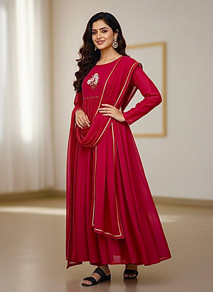 Pure Mul Viscose Chanderi Cotton Gown