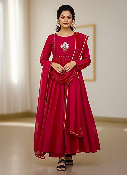 Pure Mul Viscose Chanderi Cotton Gown