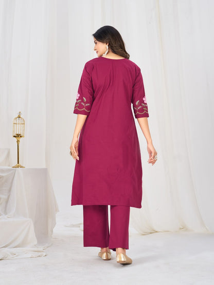 Pure Cotton Anarkali Kurti Pant Dupatta Set