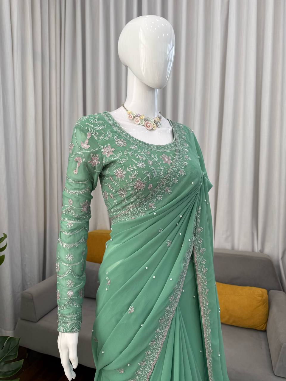 Designer Faux Georgette Saree – Elegance Redefined