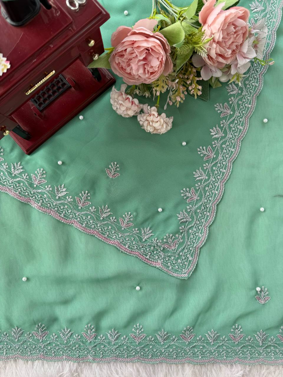 Designer Faux Georgette Saree – Elegance Redefined