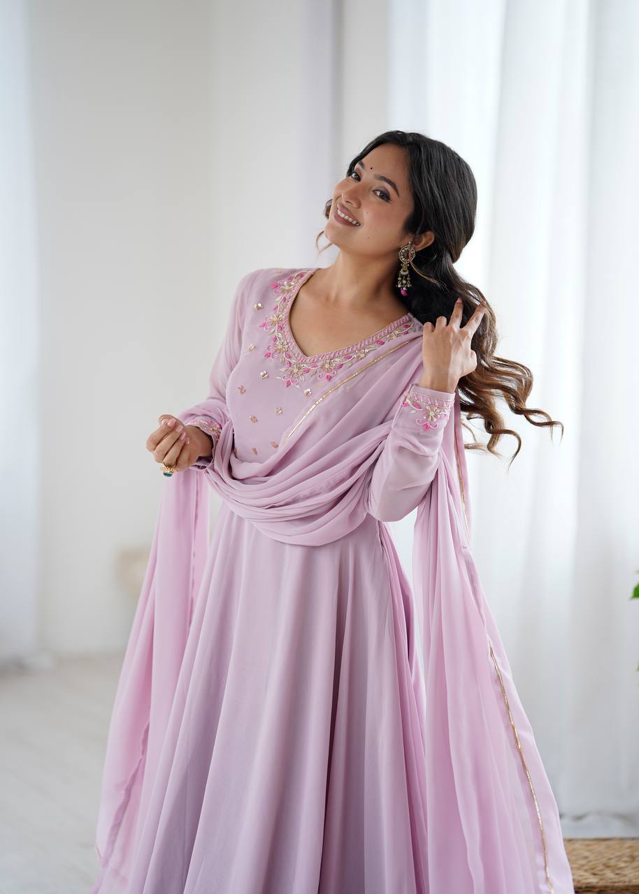 Designer Georgette gown set for women