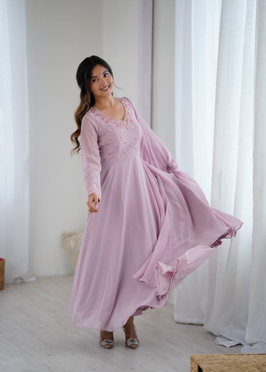 Designer Georgette gown set for women