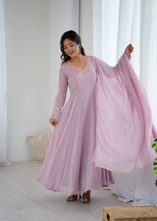 Designer Georgette gown set for women