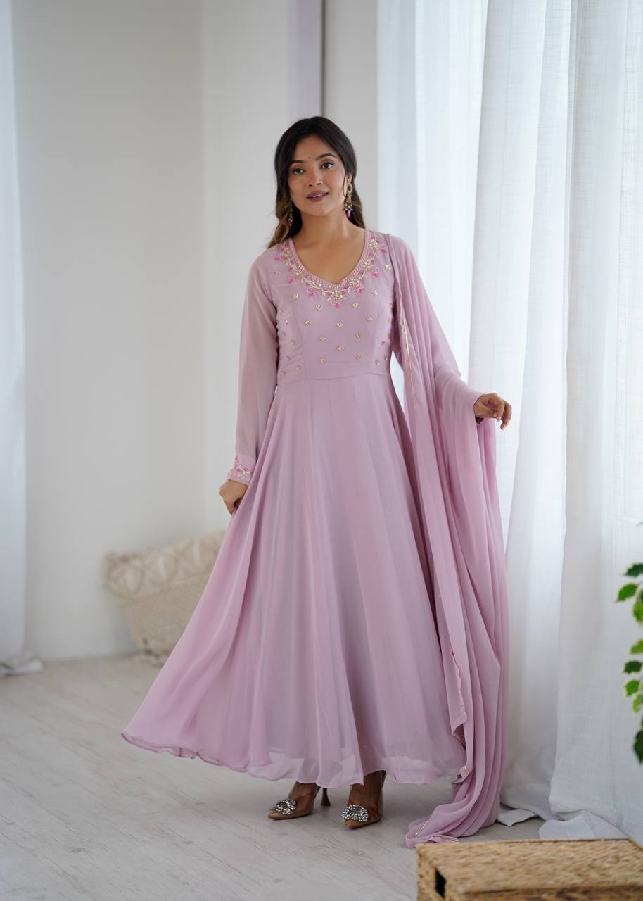 Designer Georgette gown set for women