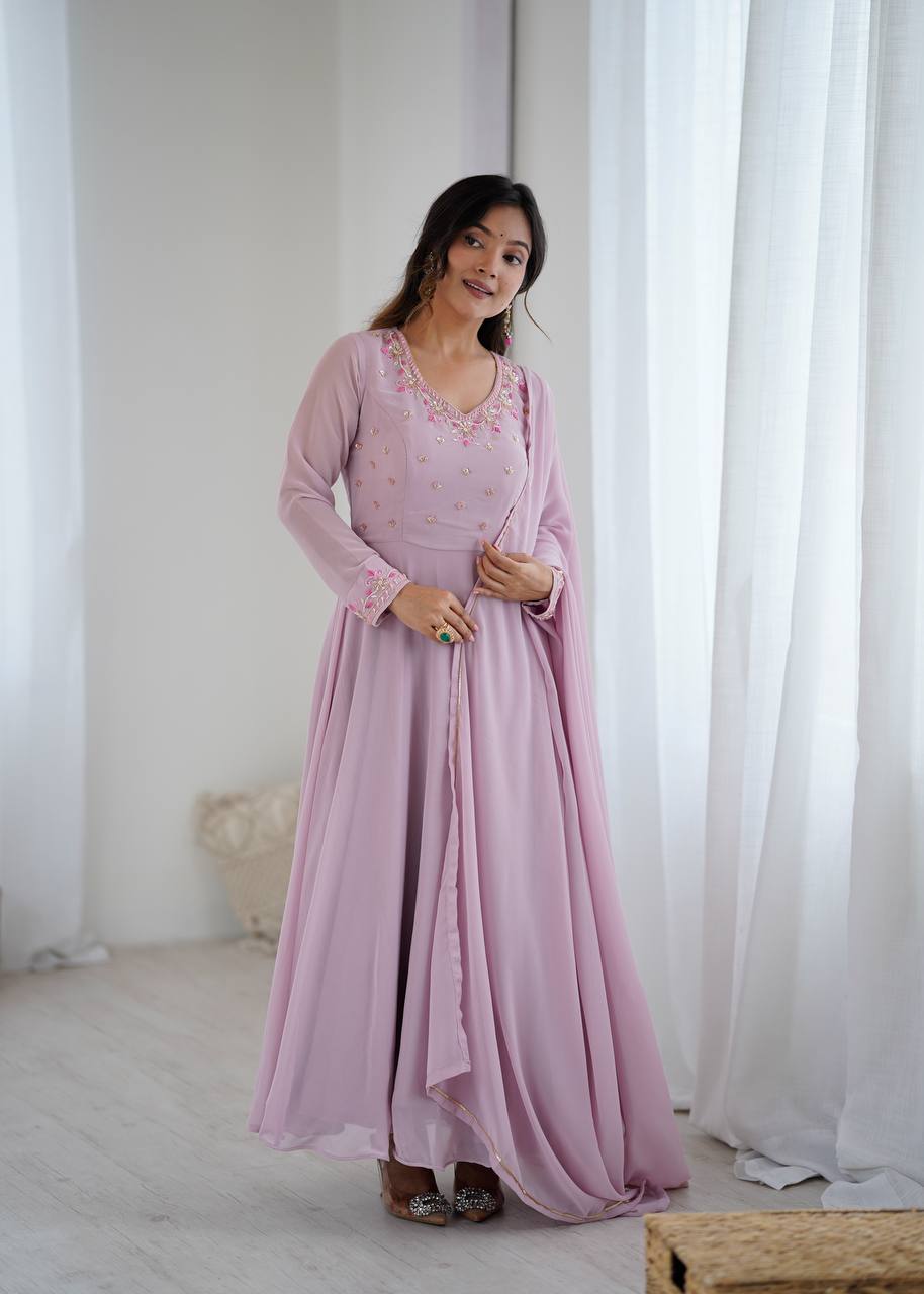 Designer Georgette gown set for women