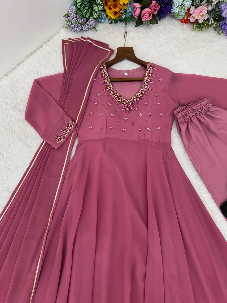 party wear anarkali set for women