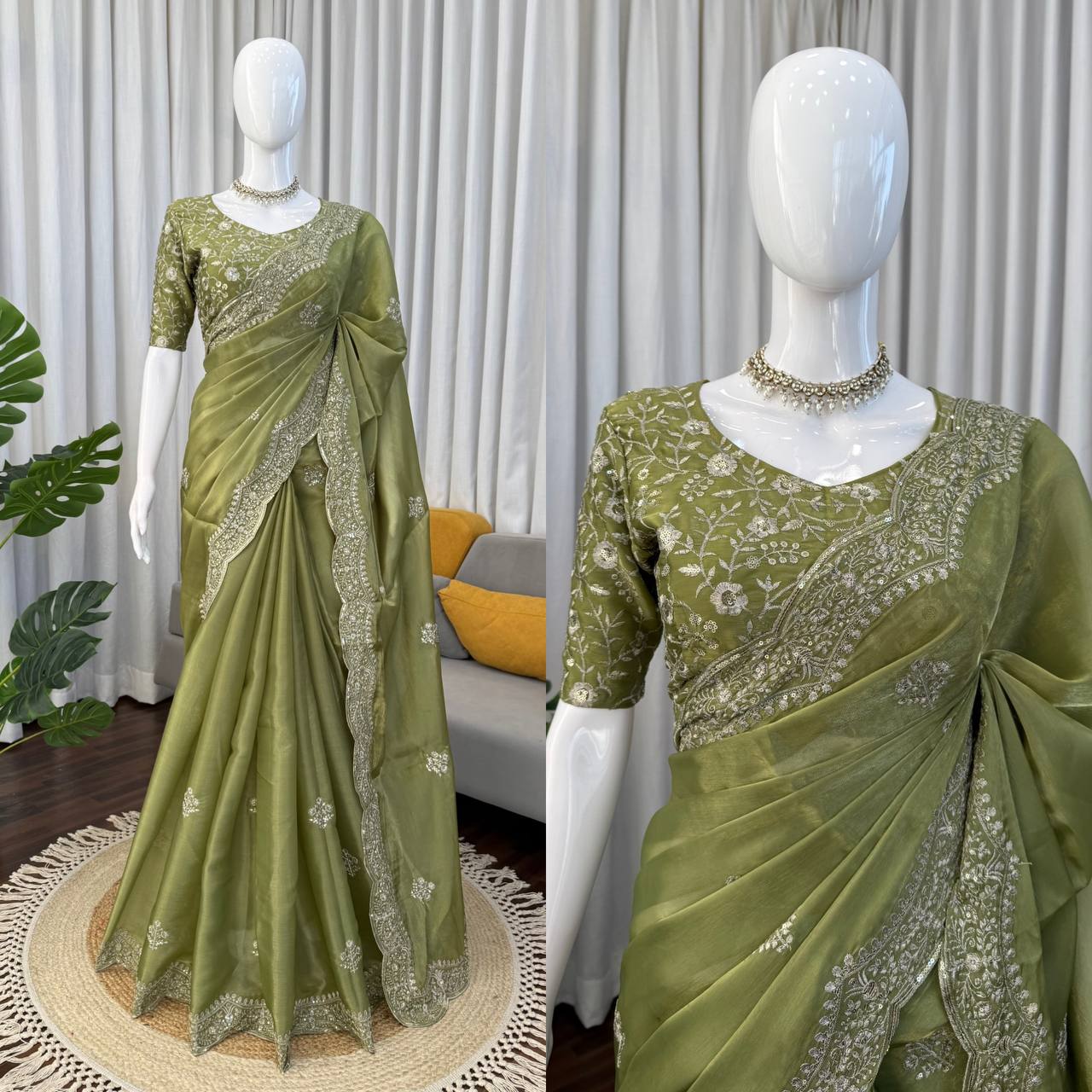 💚 Designer Jimmy Chu Saree – Grace Meets Glamour