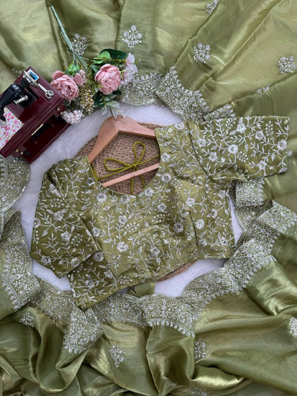 💚 Designer Jimmy Chu Saree – Grace Meets Glamour