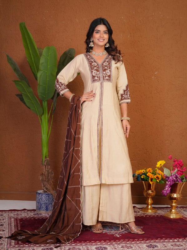 Elegant festive wear Anarkali suit set
