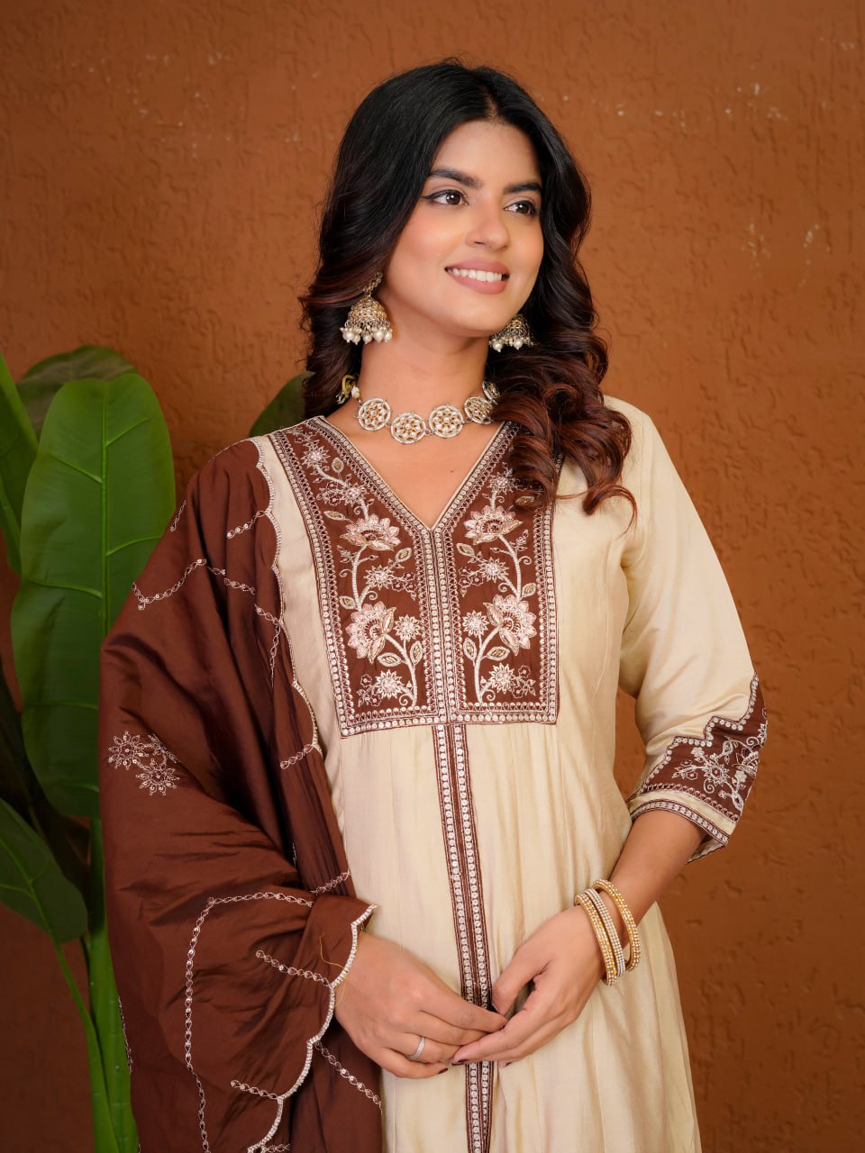 Elegant festive wear Anarkali suit set