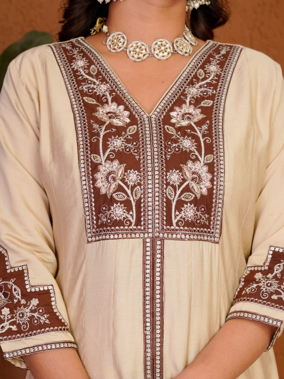 Elegant festive wear Anarkali suit set