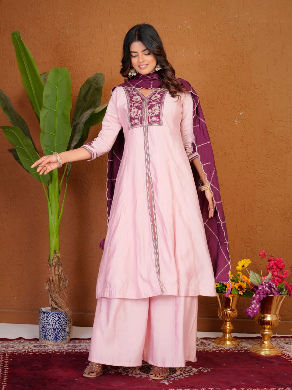Elegant festive wear Anarkali suit set
