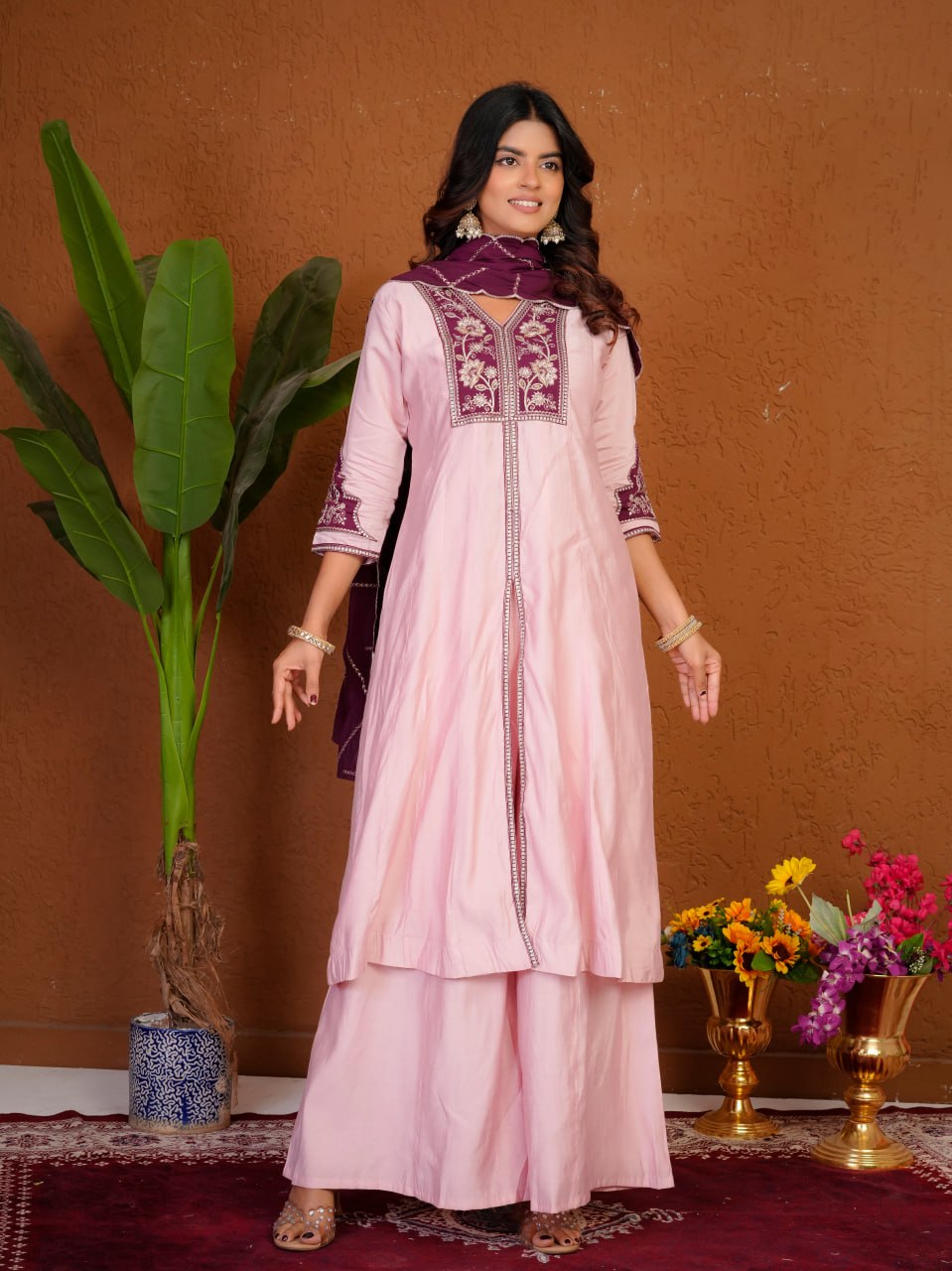 Elegant festive wear Anarkali suit set