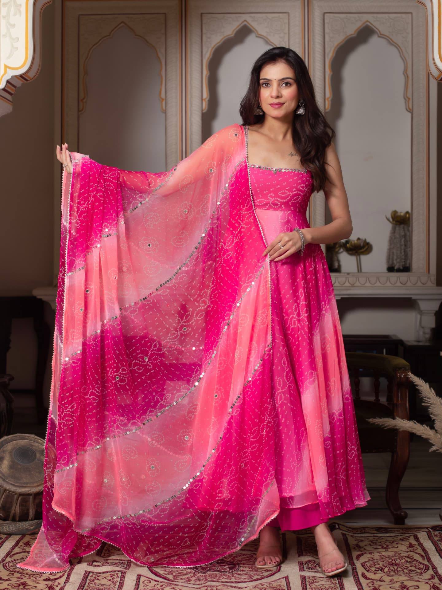 Georgette chiffon Gown for festival