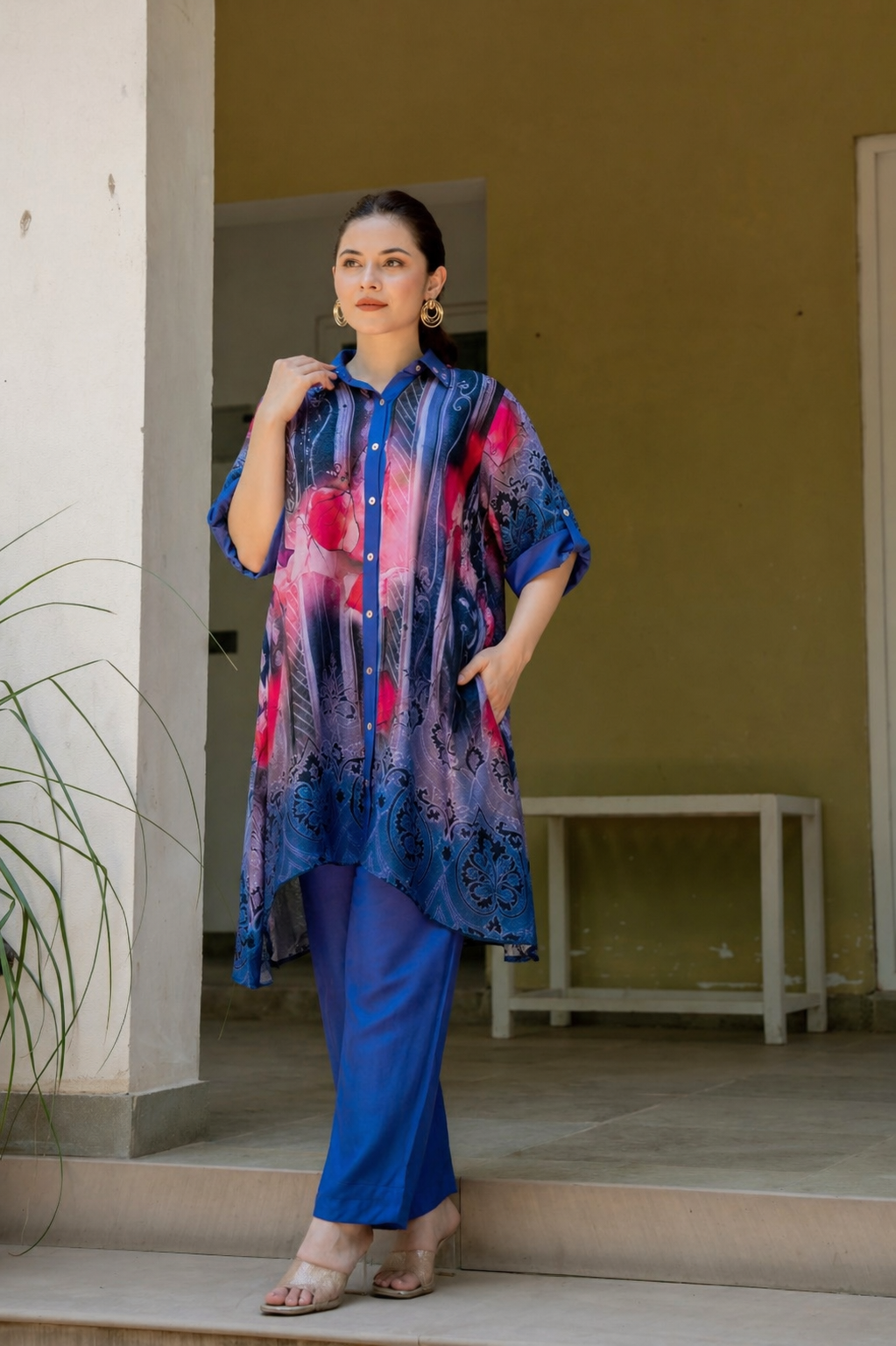 Elegant Printed Tunic Co-Ord Set for Women