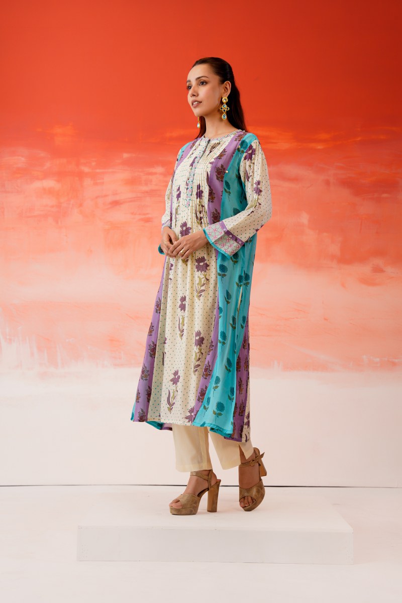 Mal Chanderi Kurta set with Lining