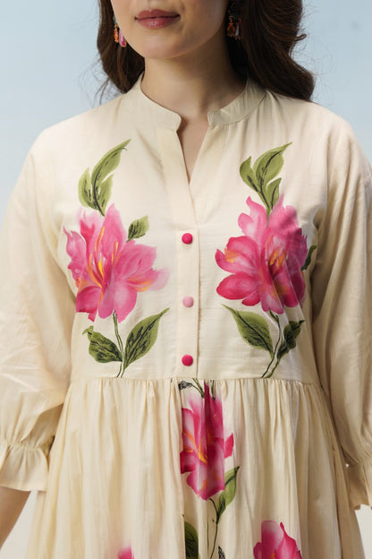 Women’s Mul Cotton Hand-Painted Dress