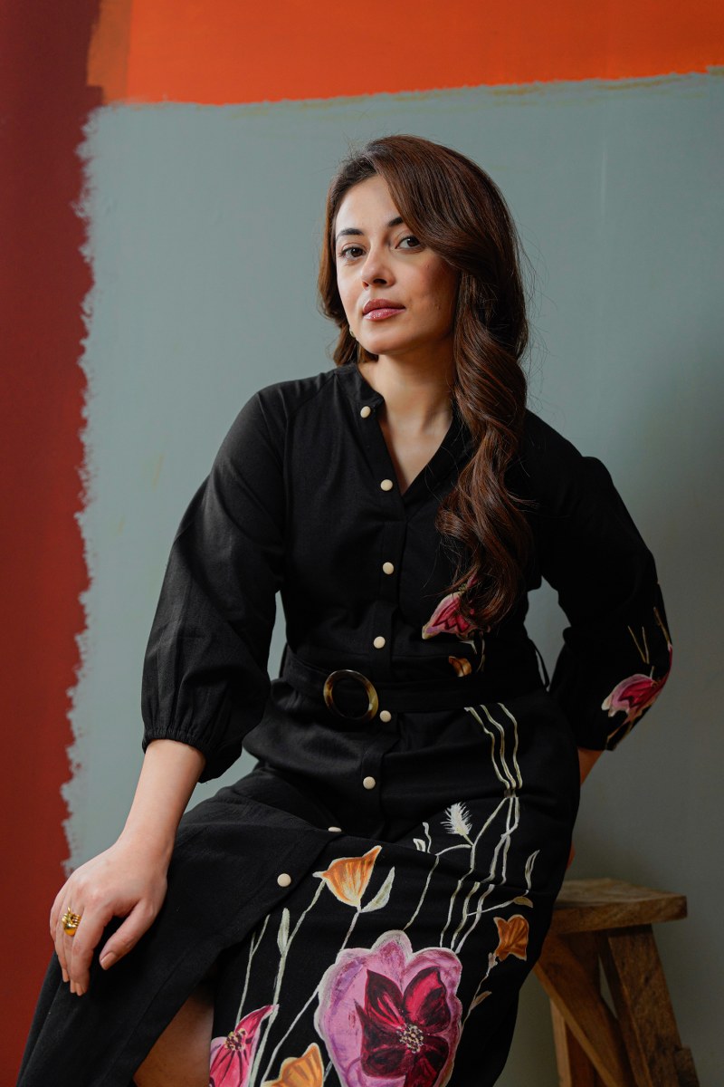 Women’s Khadi Cotton Hand-Painted Dress