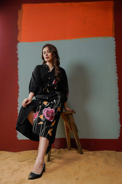 Women’s Khadi Cotton Hand-Painted Dress