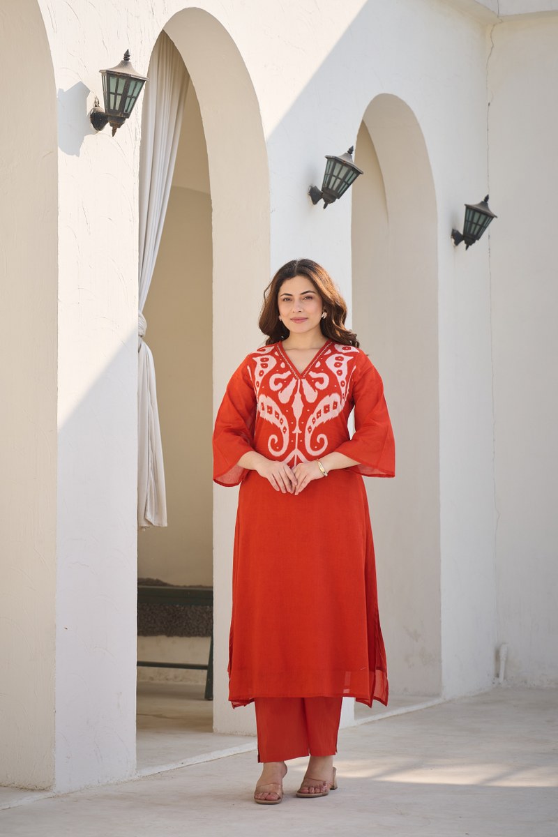 Mal Cotton Kurta Set with Printed Design