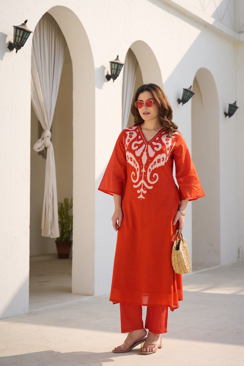 Mal Cotton Kurta Set with Printed Design