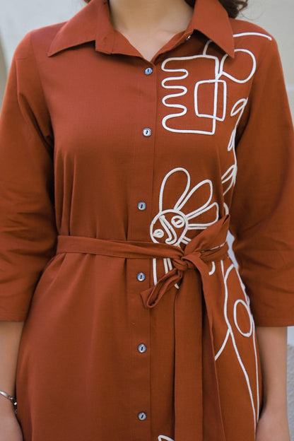 Cotton Dress with Embroidery Work