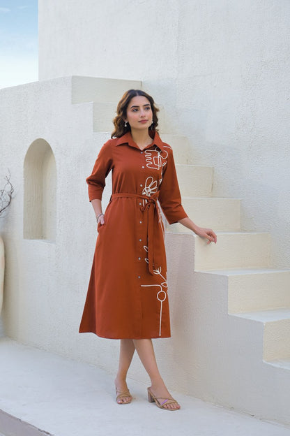 Cotton Dress with Embroidery Work