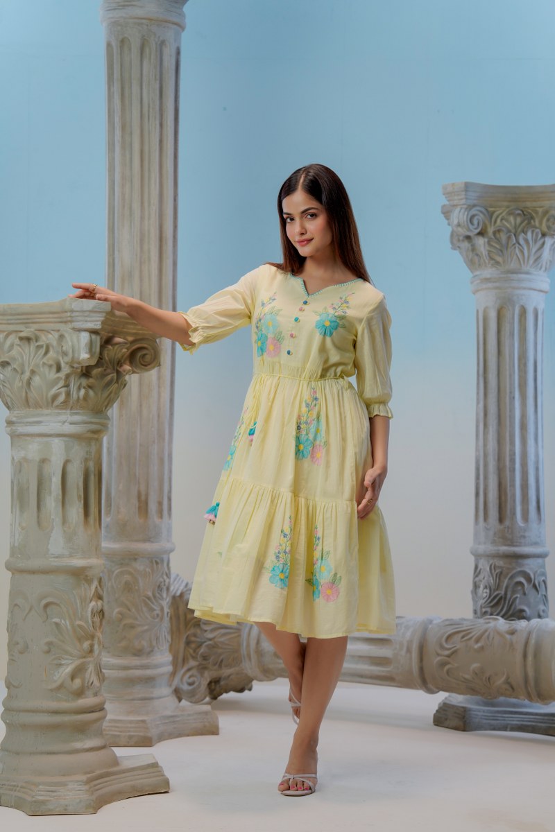 Mal Cotton Embroidered Midi Dress