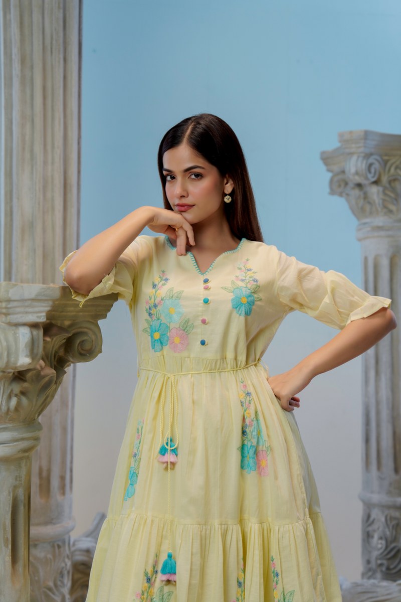 Mal Cotton Embroidered Midi Dress