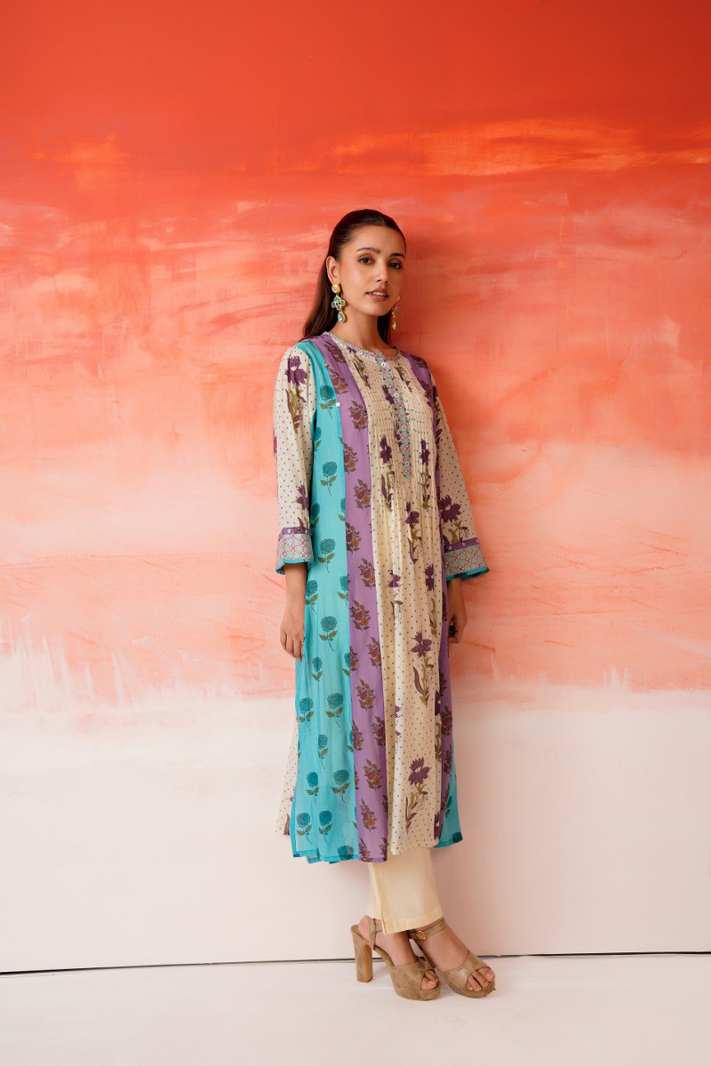 Mal Chanderi Kurta set with Lining