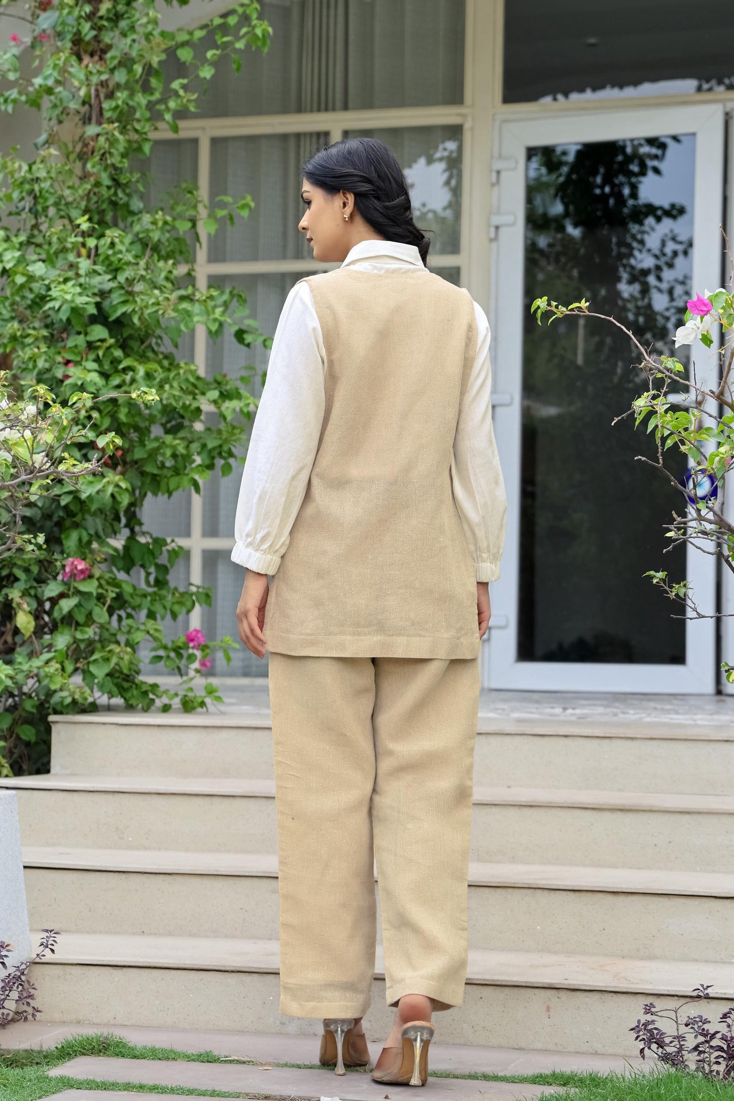 Women’s Khadi Cotton Embroidered Co-Ord Set with Lining