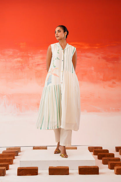 Mal Cotton Printed Hooded Kurta Set