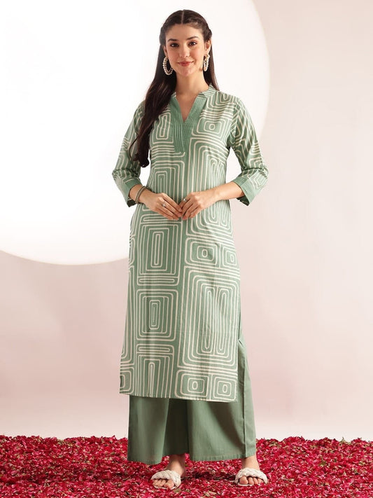 Geometric Printed Kurta Set for Women
