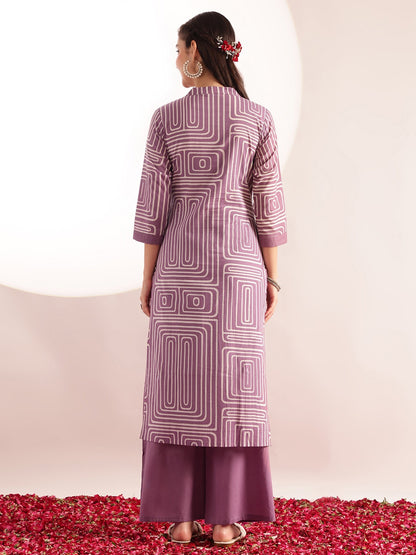 Geometric Printed Kurta Set for Women