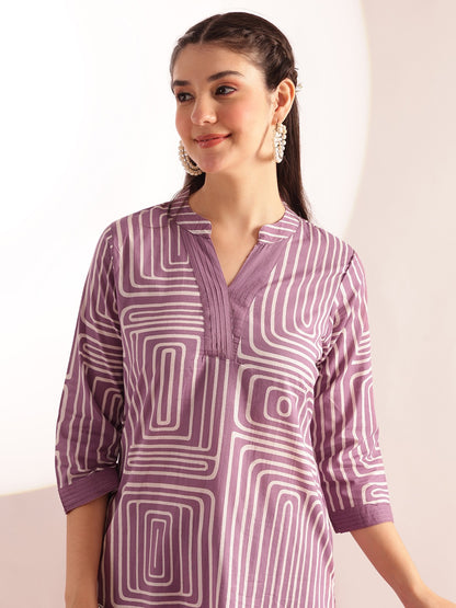 Geometric Printed Kurta Set for Women