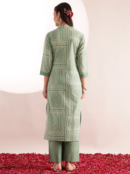 Geometric Printed Kurta Set for Women