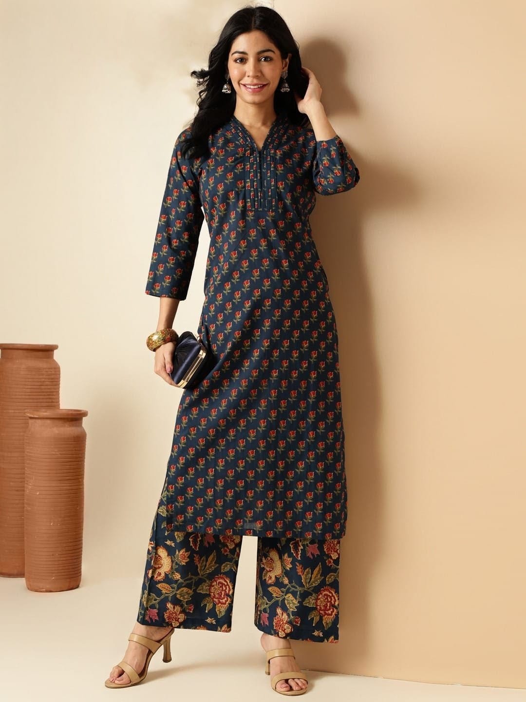 Cotton Kurta with Palazzo Pants