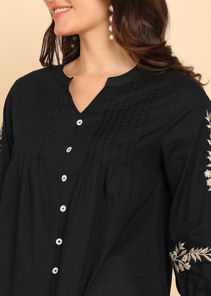 Embroidered cotton top for women