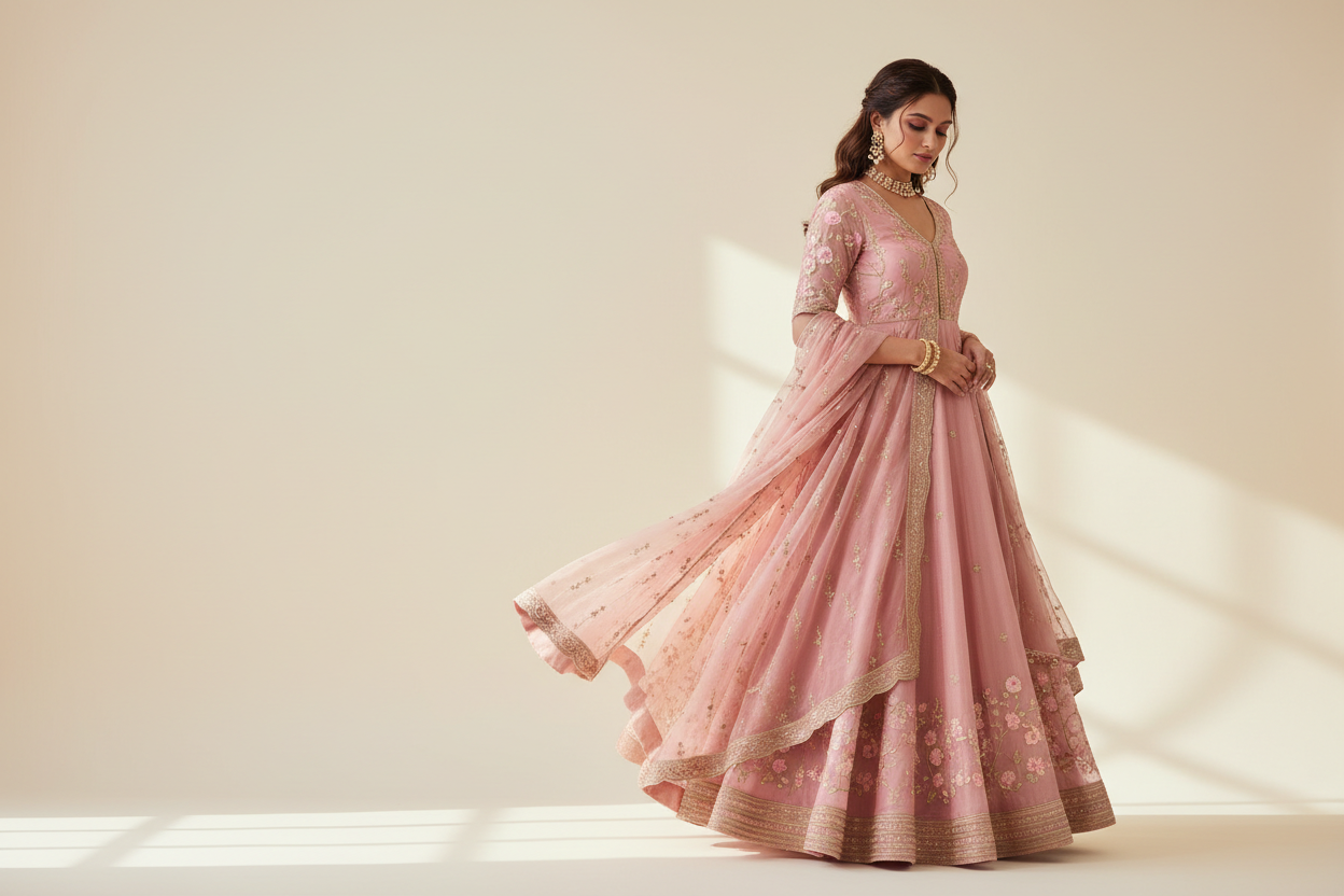 image  for women clothing store - premium clothing in indian ethnic , image should clean and elegent