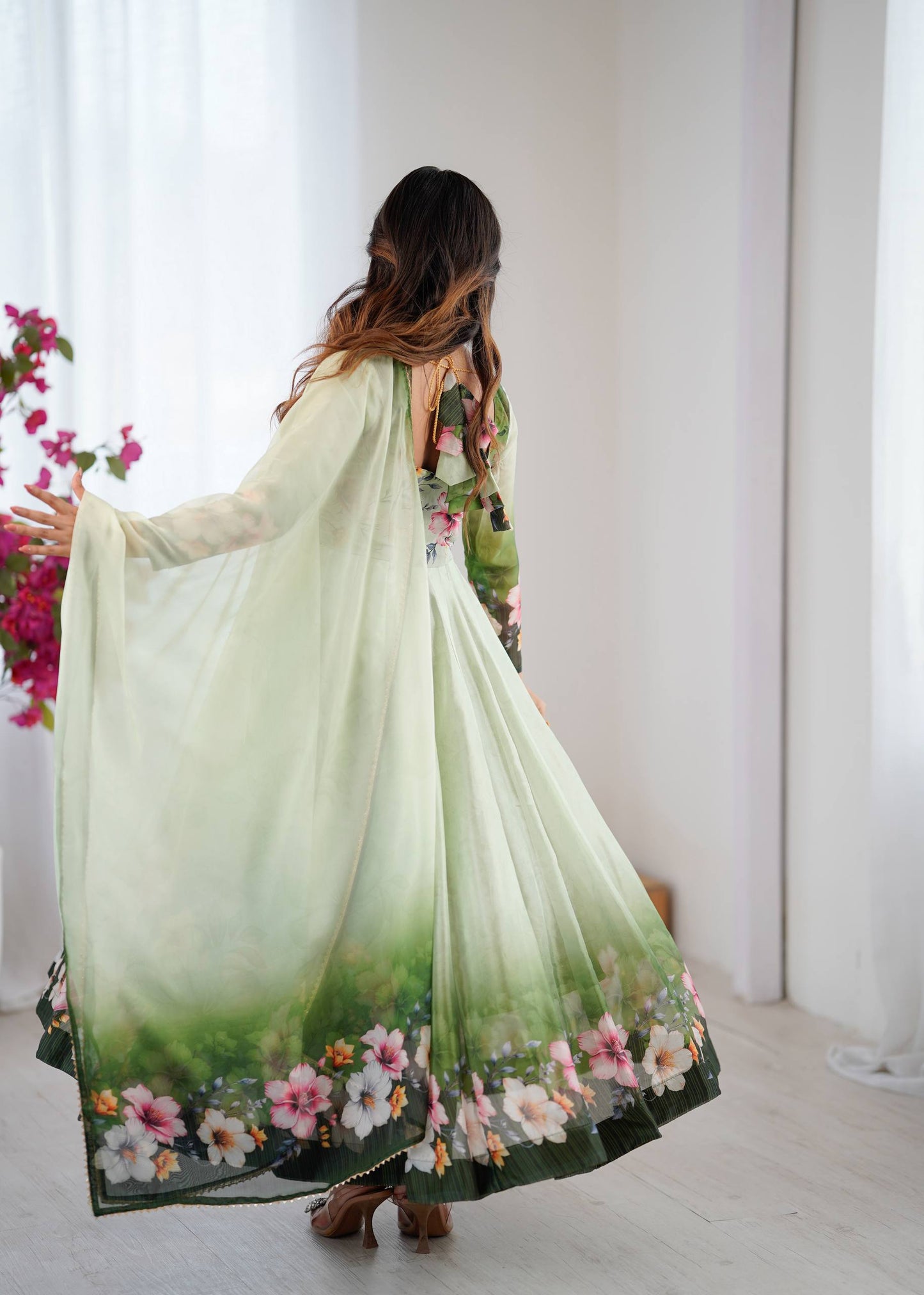 organza taby silk gown