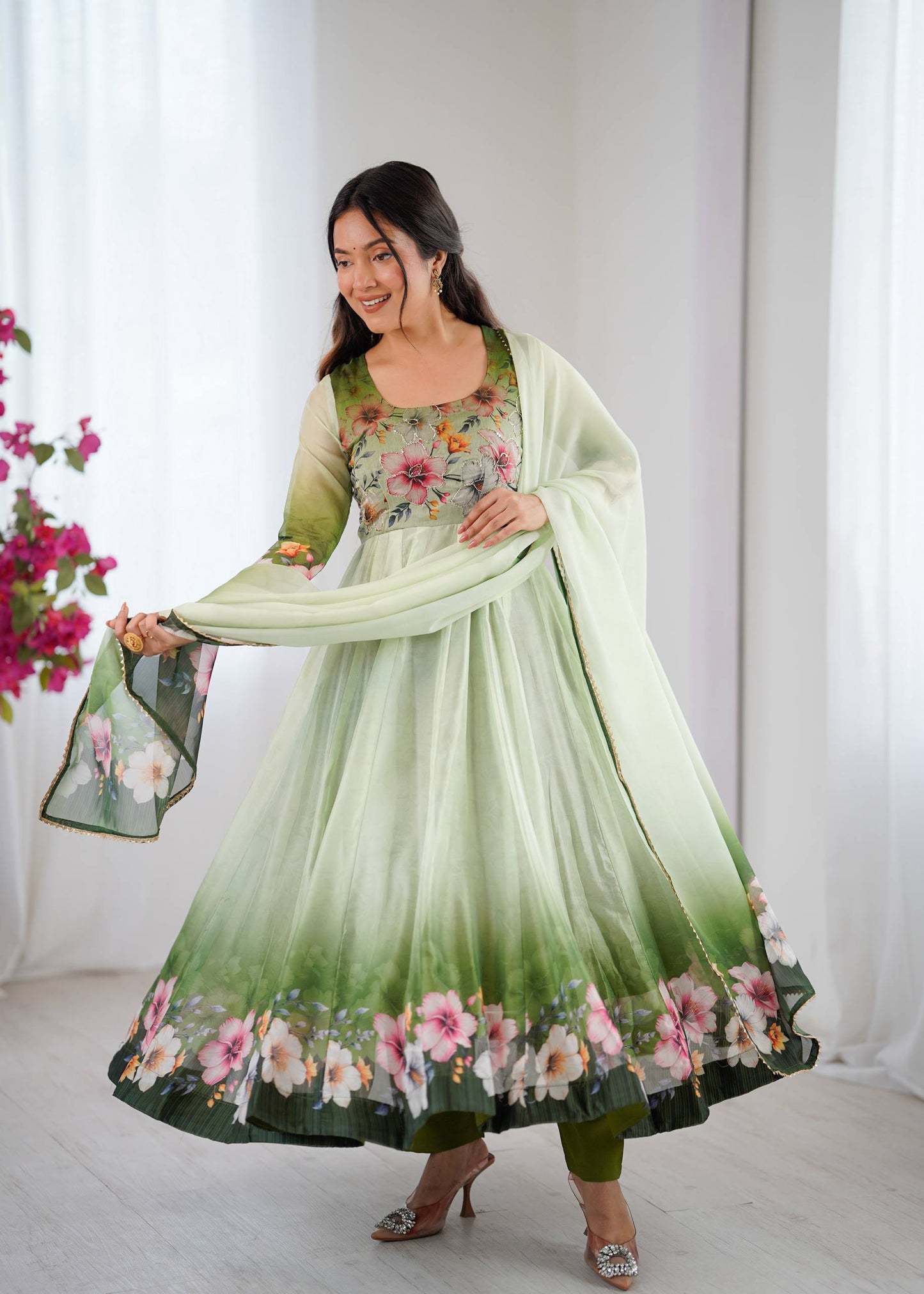 organza taby silk gown