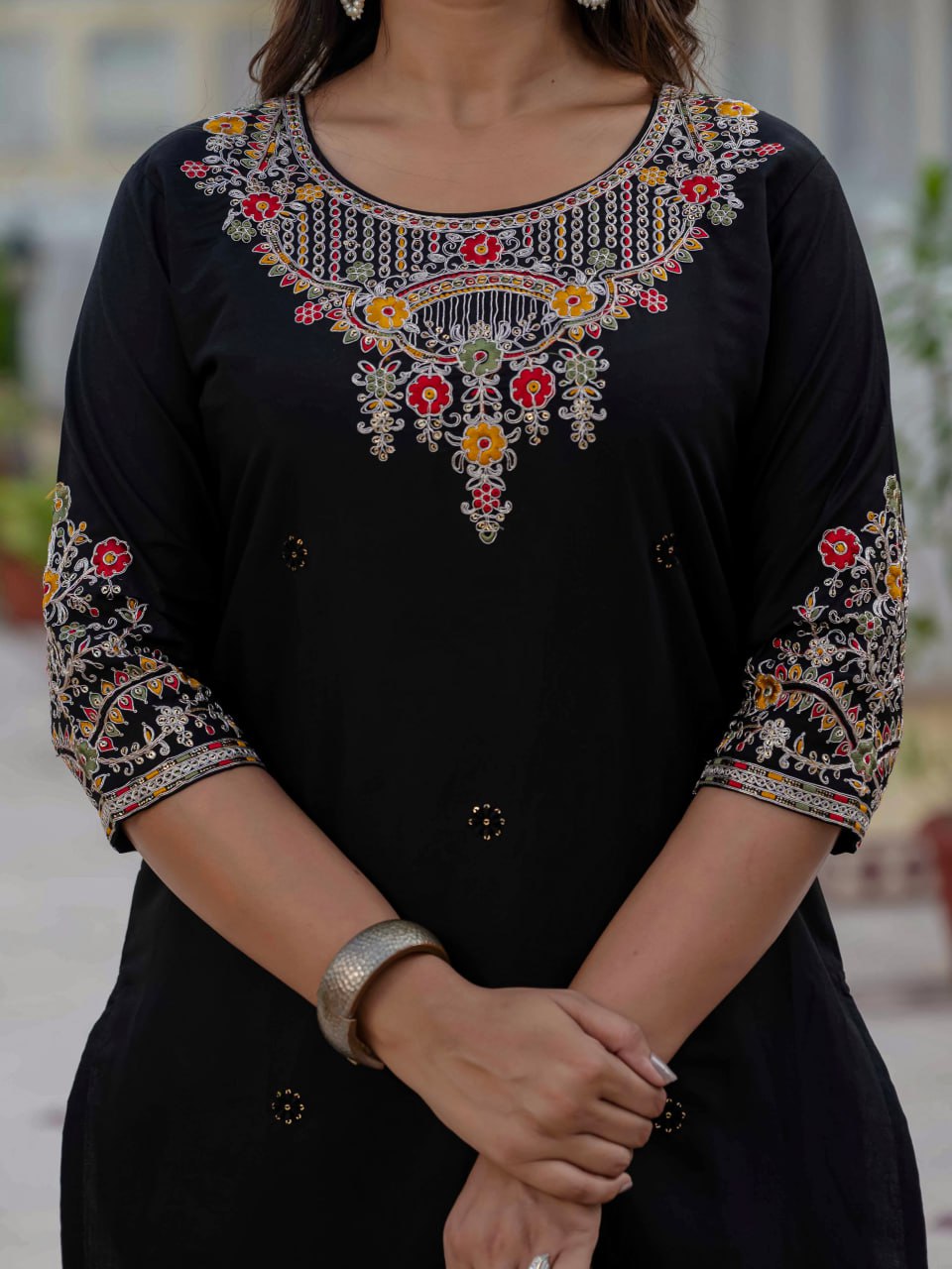 Designer Roman Kurti Set