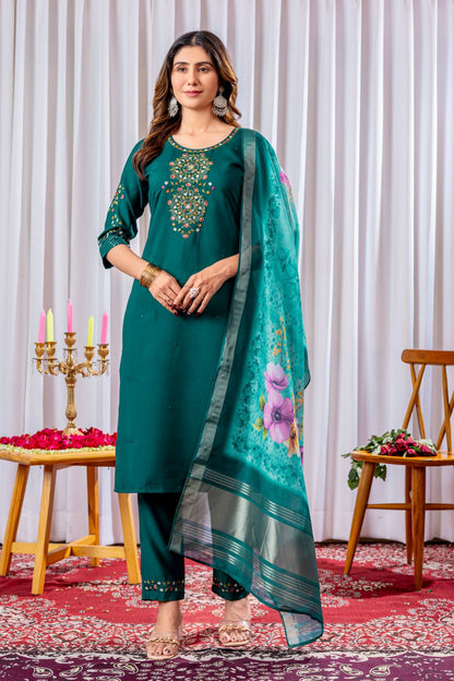 Elegant Straight Kurti Set