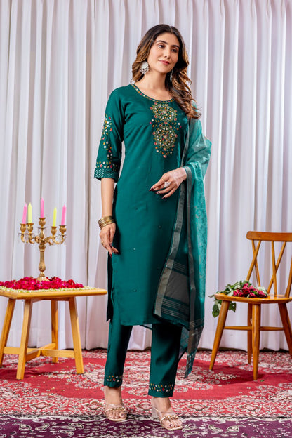 Elegant Straight Kurti Set